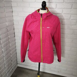 Koppen Ladies Size XL Hot Pink w/ Lime Faux Fur Lined Soft Shell Jacket w/ Hood